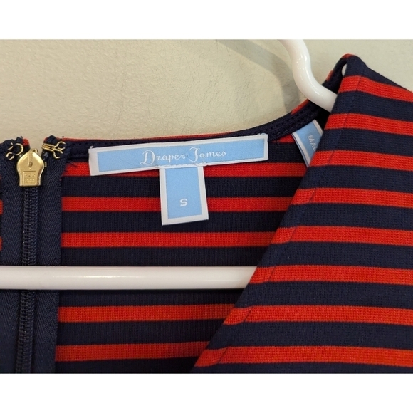 Draper James Red and Navy Striped Dress Size Small - Picture 4 of 8